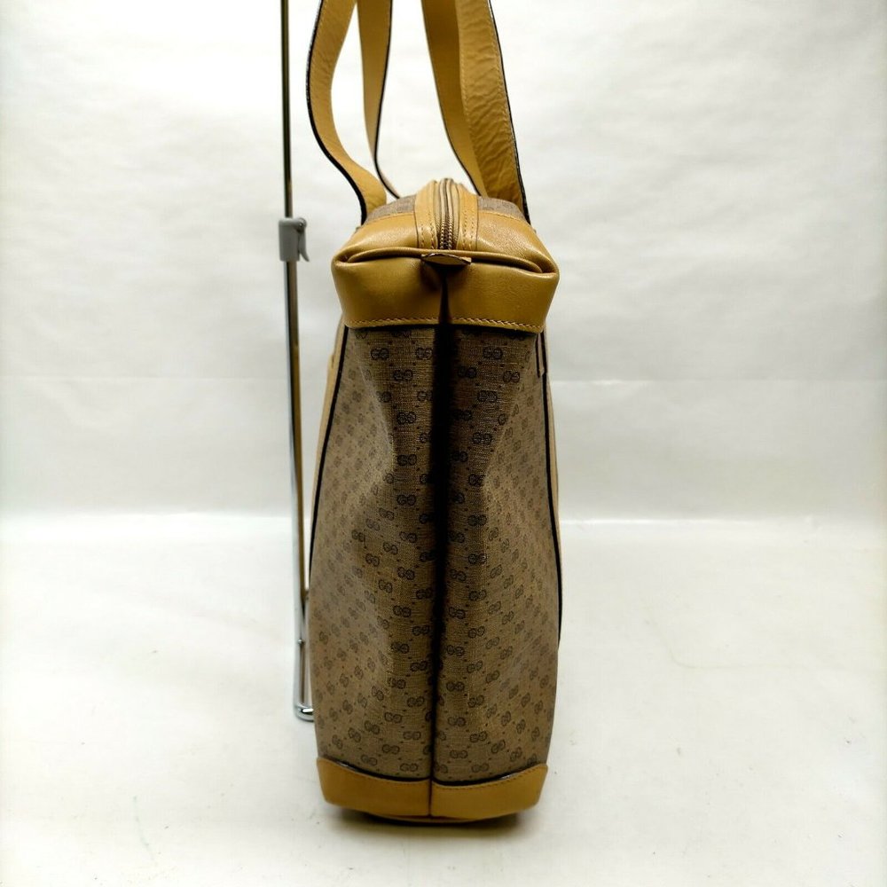 authentic Vintage Gucci Shoulder Bag Brown PVC - Picture 3 of 9